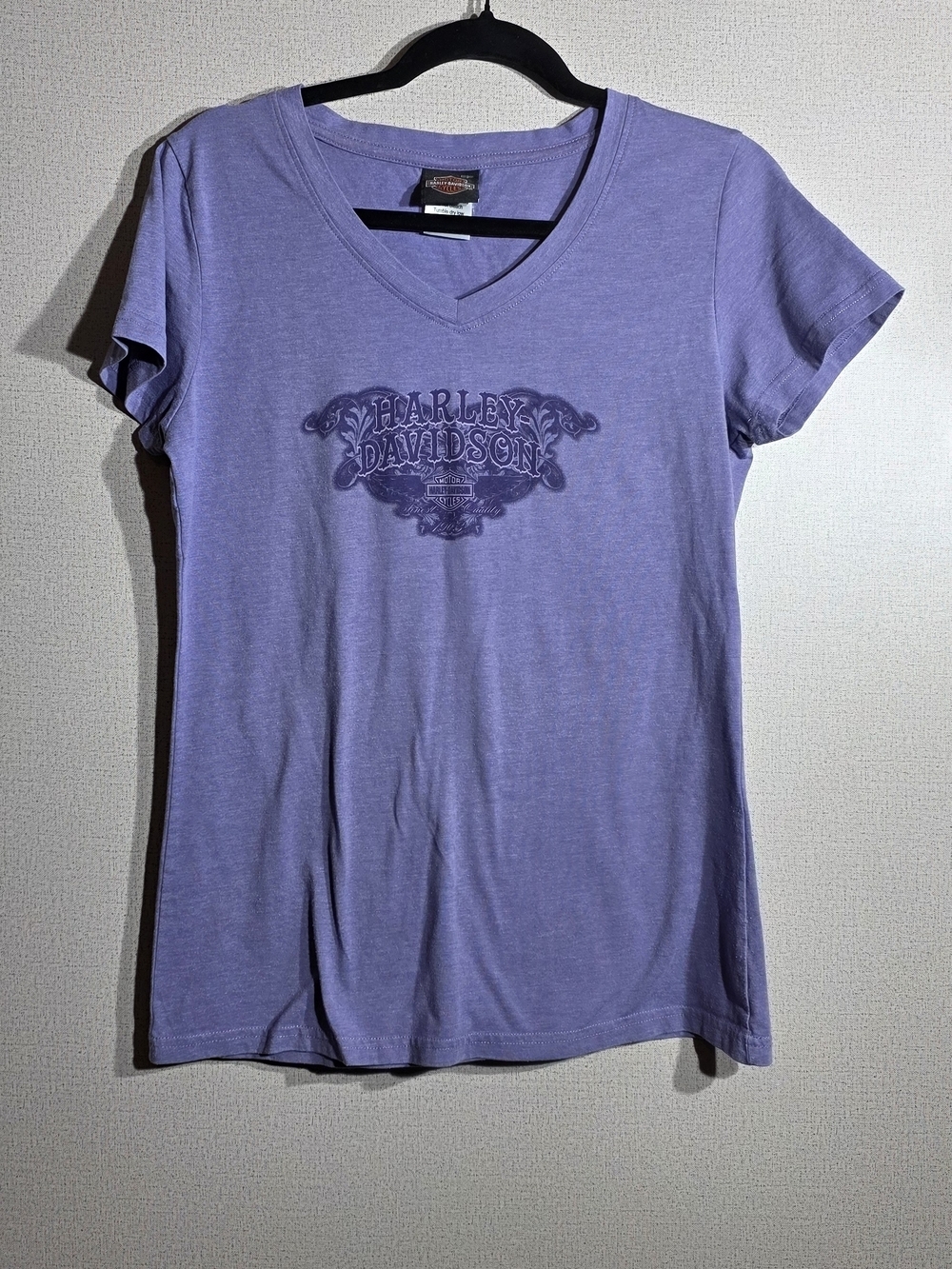 Harley-Davidson Lavender V-Neck Logo Tee